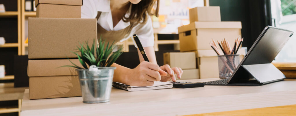 small business owner doing finances